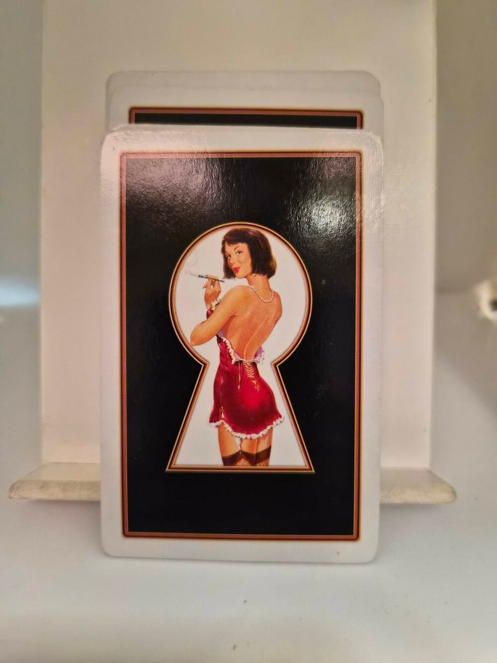 "Keyhole Peeping Tom" Pin-up Playing cards 1950's